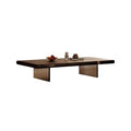Saddle Leather Belt Decor Walnut Coloured Coffee Table/Tea Table