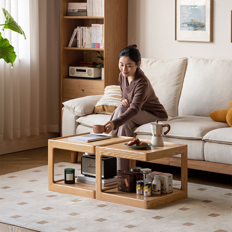 Sarah FAS-Graded Solid Oak Wood Modular Coffee Table
