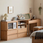 Graded Solid American Oak Wood Floor-standing Modular Storage Cabinet Chest Set for Home