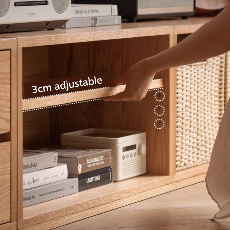 Graded Solid American Oak Wood Floor-standing Modular Storage Cabinet Chest Set for Home