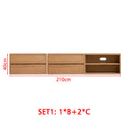 Graded Solid American Oak Wood Floor-standing Modular Storage Cabinet Chest Set for Home