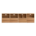 Graded Solid American Oak Wood Floor-standing Modular Storage Cabinet Chest Set for Home