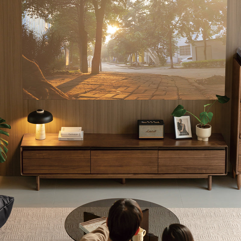 Bernadette 2m/2.2m FAS-Graded Solid Black Walnut Wood TV Stand/Entertainment Unit