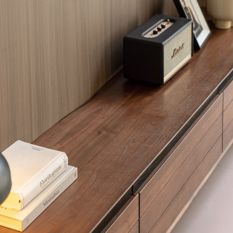 Bernadette 2m/2.2m FAS-Graded Solid Black Walnut Wood TV Stand/Entertainment Unit