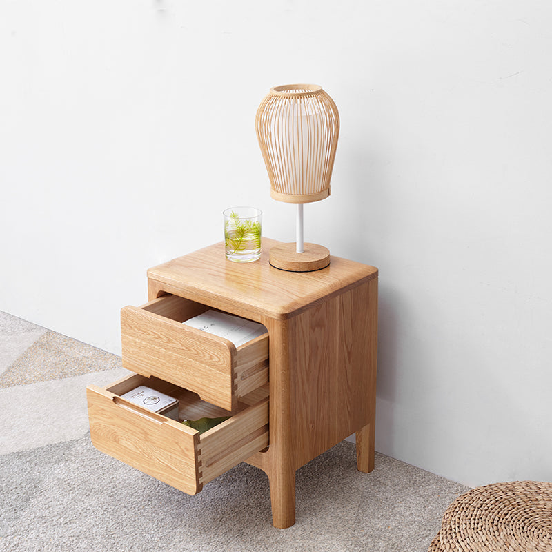 Elizabeth FAS-Graded Solid American Oak Wood Side Table with Drawer