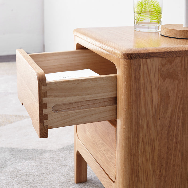 Elizabeth FAS-Graded Solid American Oak Wood Side Table with Drawer