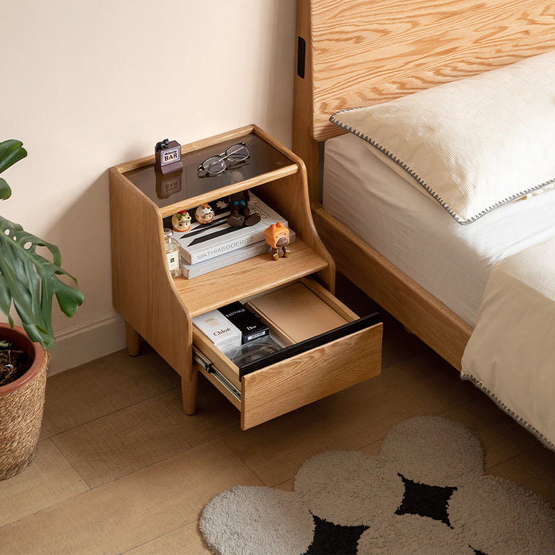 Keith Rubberwood Side Table with Drawer