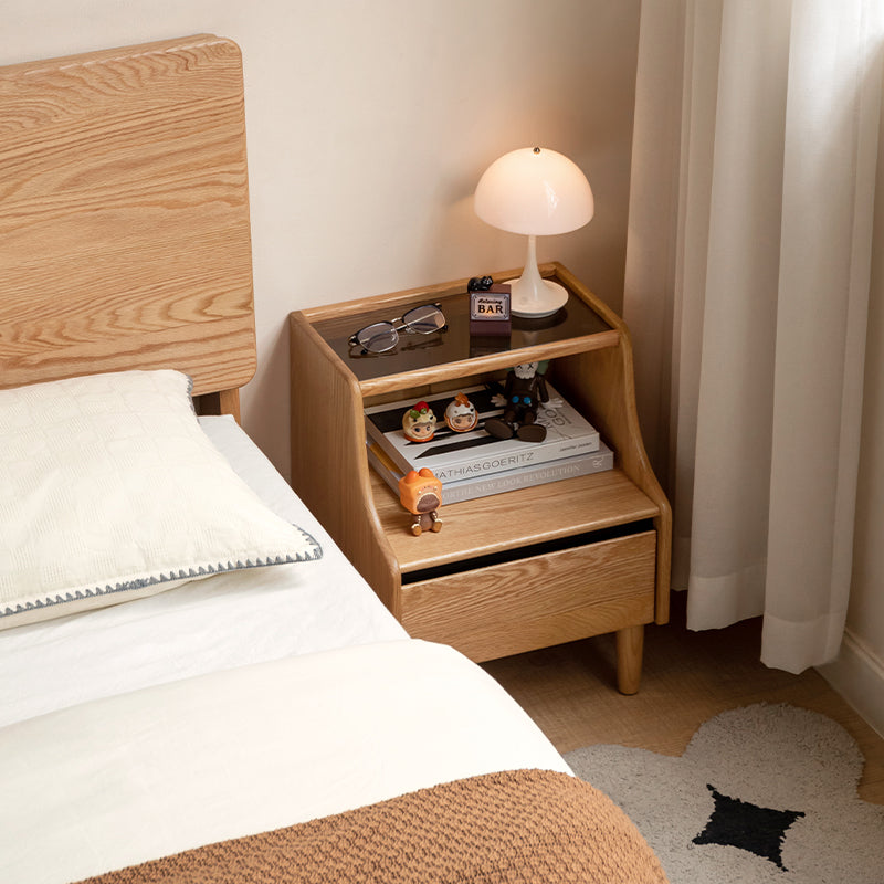 Keith Rubberwood Side Table with Drawer