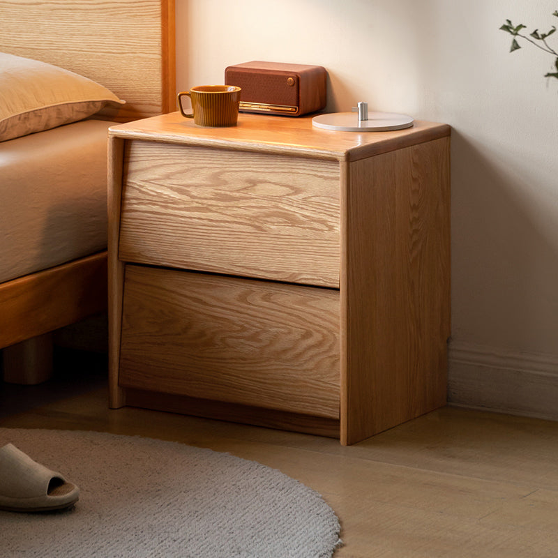 Matthew FAS-Graded Solid American Oak Wood Side Table with Drawer