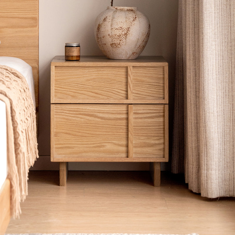 Warren FAS-Graded Solid American Oak Wood Side Table with Drawer