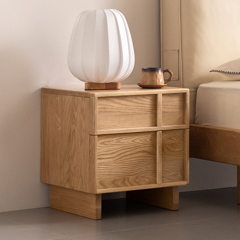 Warren FAS-Graded Solid American Oak Wood Side Table with Drawer