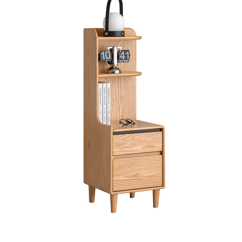 Kathy FAS-Graded Solid American Oak Wood Side Table/Bedside Table with Drawer