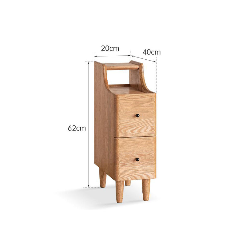Kenneth 0.2m/0.3m FAS-Graded Solid American Oak Wood Side Table/Bedside Table with Drawer