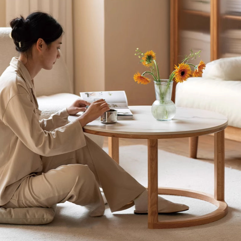 Randy FAS-Graded Solid Oak Wood Coffee Table and Side Table