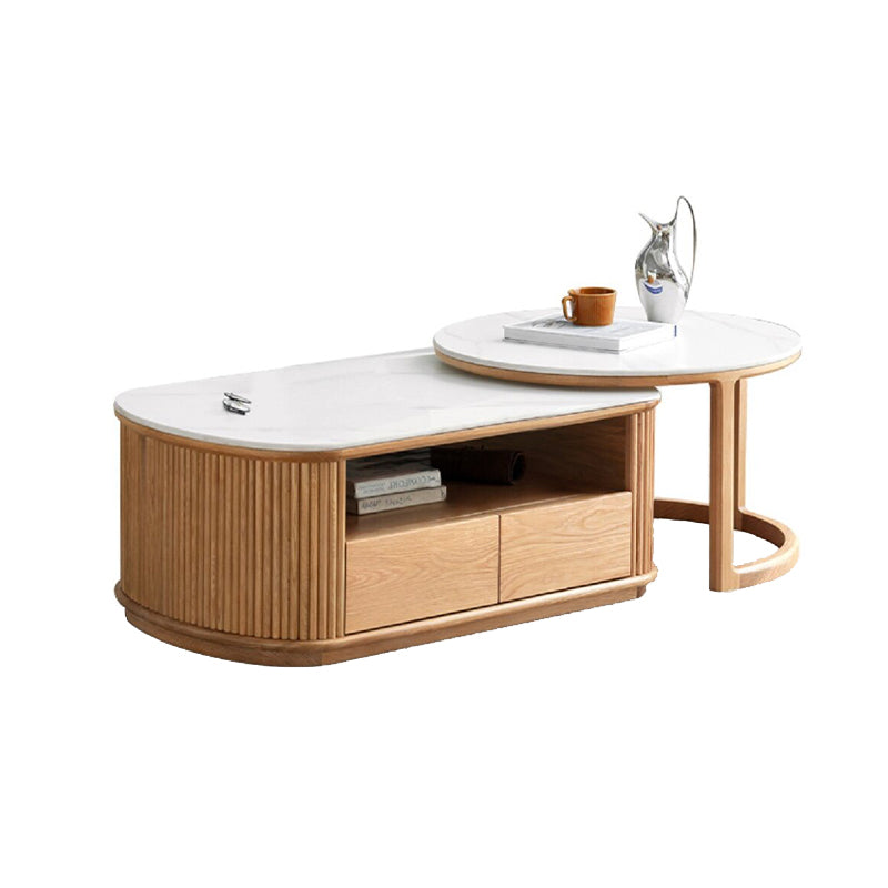 Randy FAS-Graded Solid Oak Wood Coffee Table and Side Table