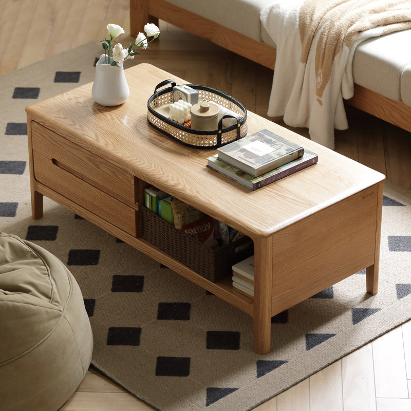 Gretchen FAS Graded Solid American Oak Coffee Table With Drawer