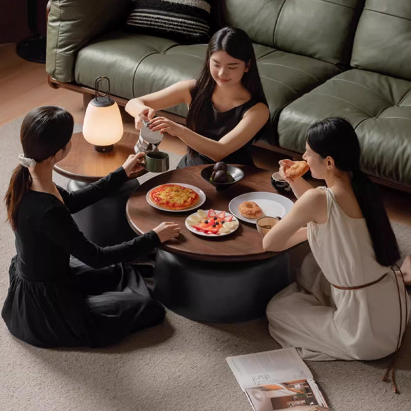 Brendan FAS-Graded Solid Black Walnut Wood Top Twin-Set Coffee Table with Side Table Set