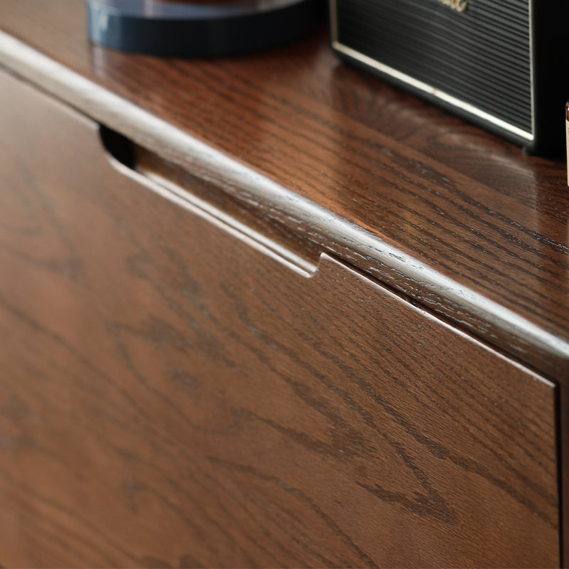 Donald FAS-Graded Solid Oak Wood Ultra-Thin Flip-Down Shoe Cabinet/Space-Saving Entryway Storage Cabinet