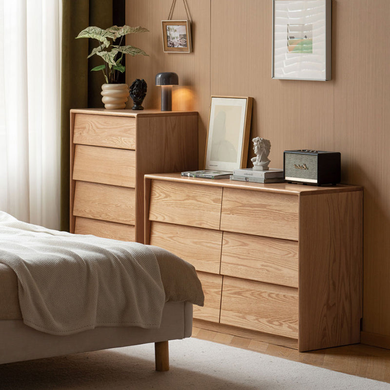 Shirley 0.61m/1.21m FAS Graded Solid Oak Wood Multi-Drawer Bedside Storage Cabinet for Home