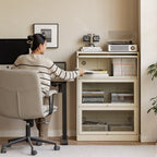 Jared FAS-Graded Solid American Oak Wood Floor-standing Bookcase Bookshelf/Storage Rack With Light Multiple Size