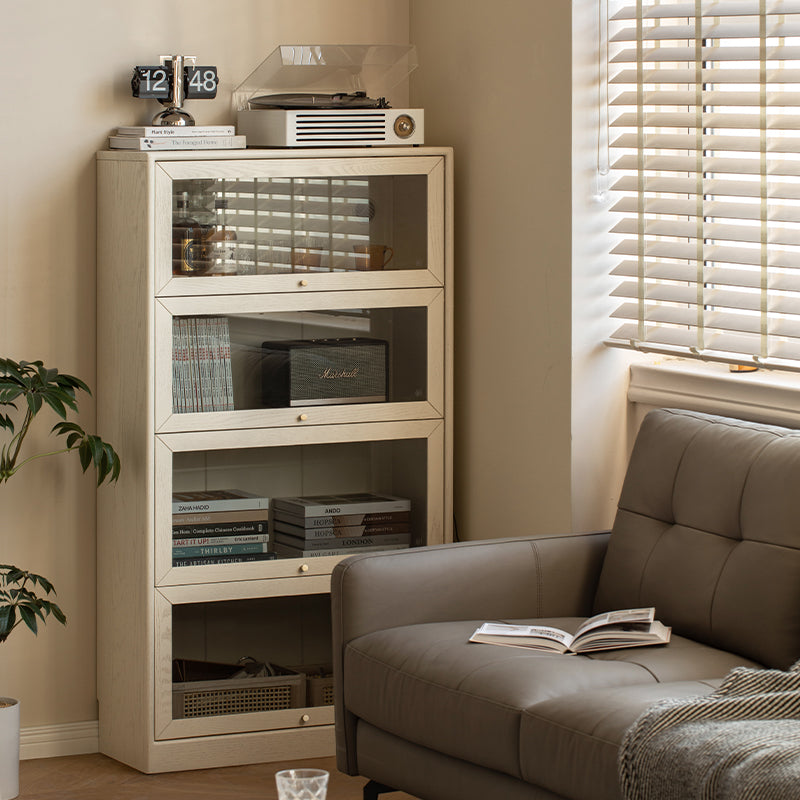 Jared FAS-Graded Solid American Oak Wood Floor-standing Bookcase Bookshelf/Storage Rack With Light Multiple Size