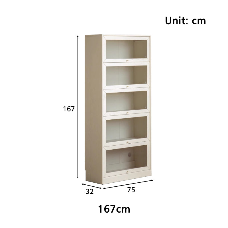 Jared FAS-Graded Solid American Oak Wood Floor-standing Bookcase Bookshelf/Storage Rack With Light Multiple Size