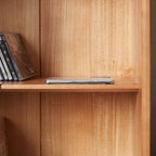 Caius 0.8m FAS-Graded Solid Cherry Wood Bookcase Bookshelf/Storage Rack With Light