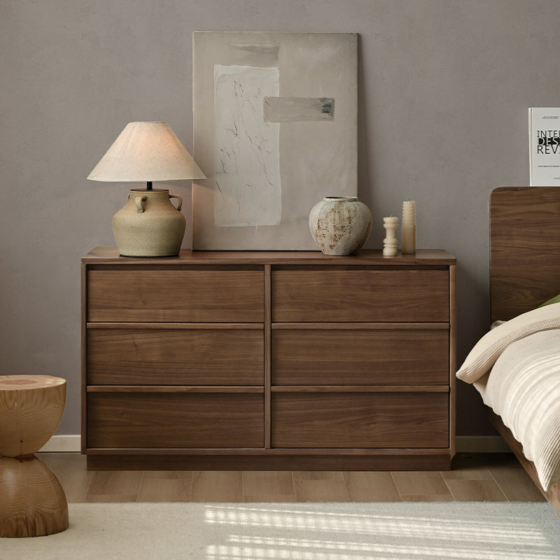 Carmela 131cm FAS-Graded Solid Black Walnut Wood Bedside Storage Cabinet For Home Walnut
