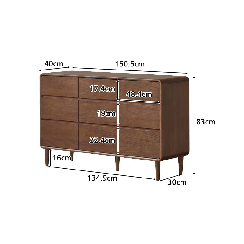 Darnell 150cm Merpauh Wood Bedside Storage Cabinet For Home Walnut