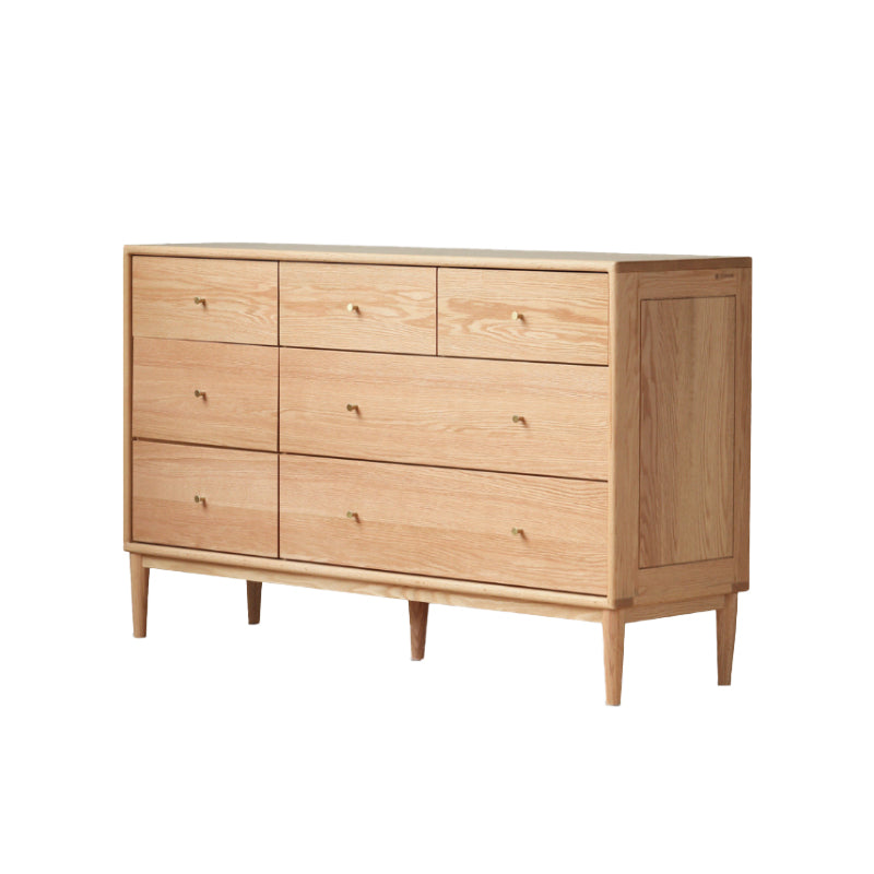 Owen 1.35m FAS Graded Solid Oak Wood Multi-Drawer Bedside Storage Cabinet for Home