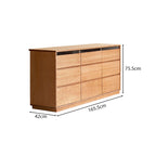 Jesse 1.65m FAS-Graded Solid Cherry Wood Multi-Drawer Bedside Storage Cabinet for Home