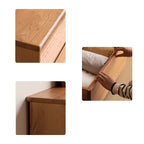 Jesse 1.65m FAS-Graded Solid Cherry Wood Multi-Drawer Bedside Storage Cabinet for Home