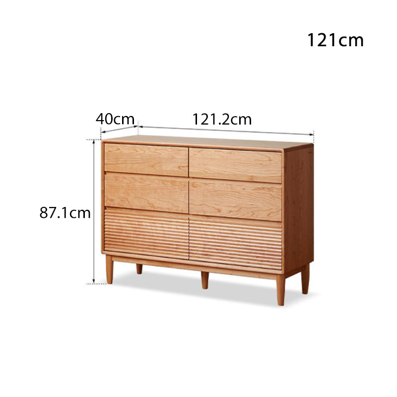 Katie FAS-Graded Solid Cherry Wood Multi-Drawer Bedside Storage Cabinet for Home Multiple Size