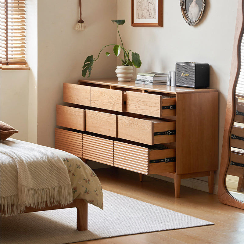 Katie FAS-Graded Solid Cherry Wood Multi-Drawer Bedside Storage Cabinet for Home Multiple Size