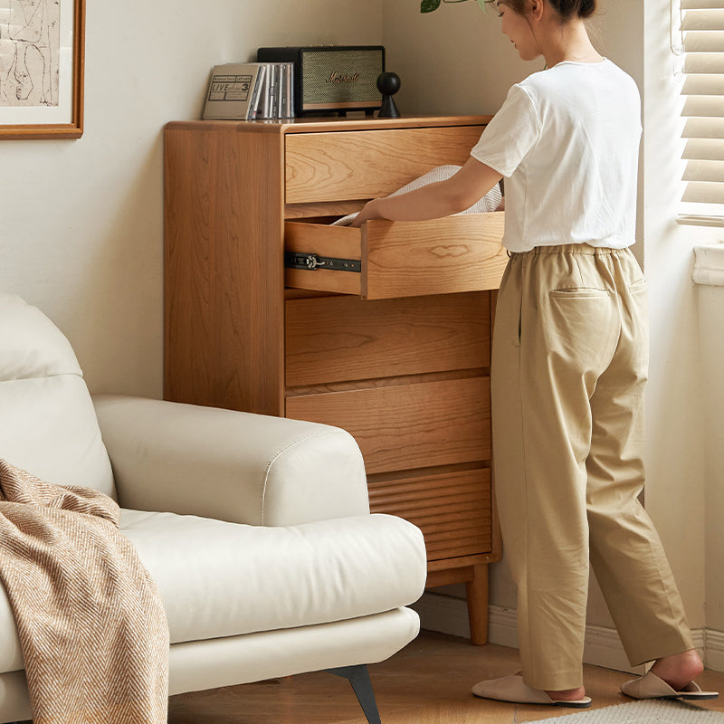 Katie FAS-Graded Solid Cherry Wood Multi-Drawer Bedside Storage Cabinet for Home Multiple Size