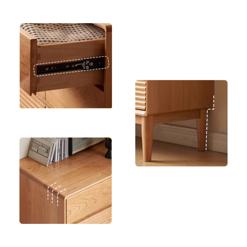 Katie FAS-Graded Solid Cherry Wood Multi-Drawer Bedside Storage Cabinet for Home Multiple Size