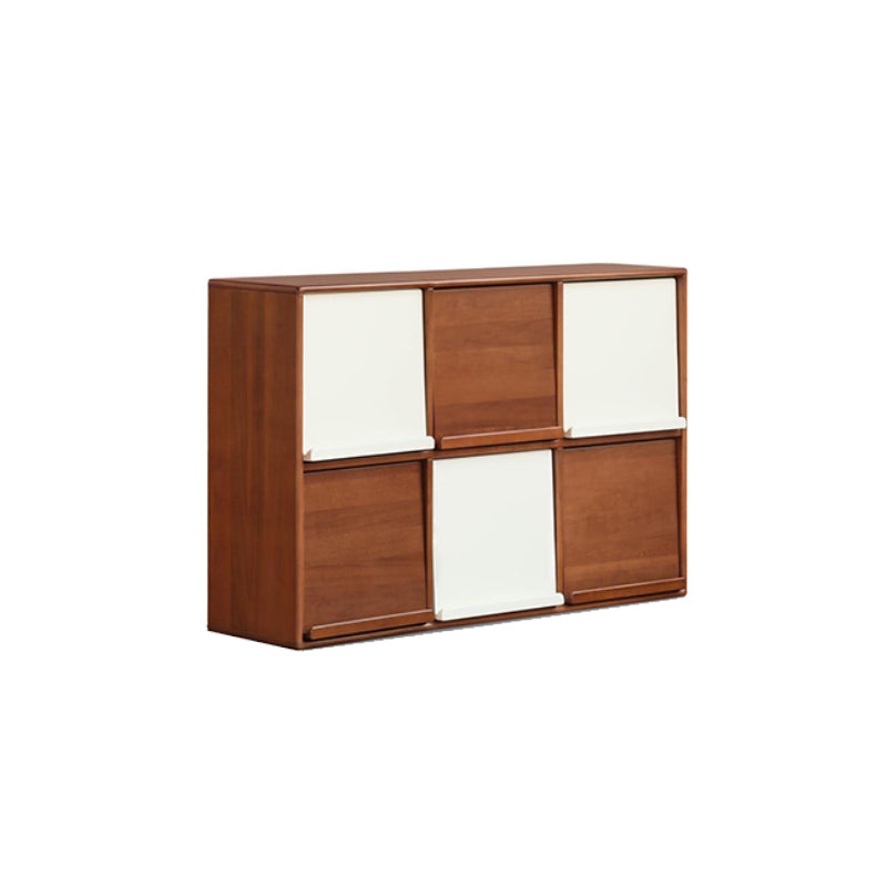 Kayla FAS-Graded Solid Poplar Wood 1.28m Flip-door Multi-Drawer Bedside Storage Cabinet for Home