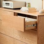 Travis 0.81m/1.6m FAS-Graded Solid American Oak Wood Multi-Drawer Bedside Storage Cabinet for Home