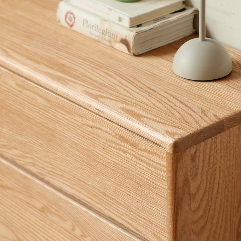 Travis 0.81m/1.6m FAS-Graded Solid American Oak Wood Multi-Drawer Bedside Storage Cabinet for Home