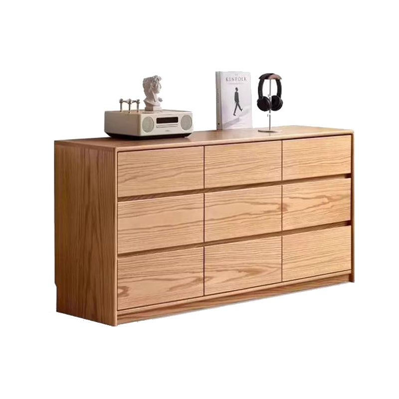 Travis 0.81m/1.6m FAS-Graded Solid American Oak Wood Multi-Drawer Bedside Storage Cabinet for Home