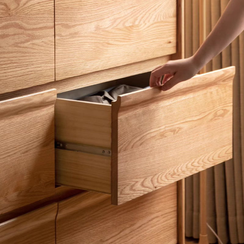 Richard 121.2cm/166cm FAS-Graded Solid American Oak Wood Multi-Drawer Bedside Storage Cabinet for Home