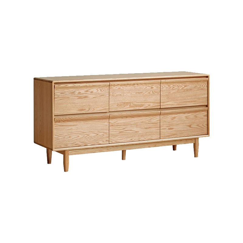 Richard 121.2cm/166cm FAS-Graded Solid American Oak Wood Multi-Drawer Bedside Storage Cabinet for Home