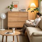 Richard 121.2cm/166cm FAS-Graded Solid American Oak Wood Multi-Drawer Bedside Storage Cabinet for Home