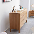 Robert 1.4m FAS-Graded Solid American Oak Wood Multi-Drawer Bedside Storage Cabinet for Home