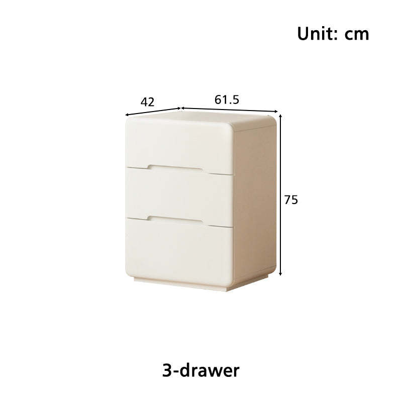 Michelle Rubberwood Multi-Drawer Bedside Storage Cabinet for Home White