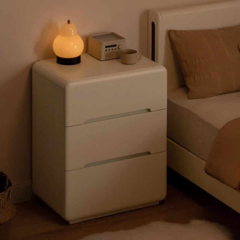 Michelle Rubberwood Multi-Drawer Bedside Storage Cabinet for Home White