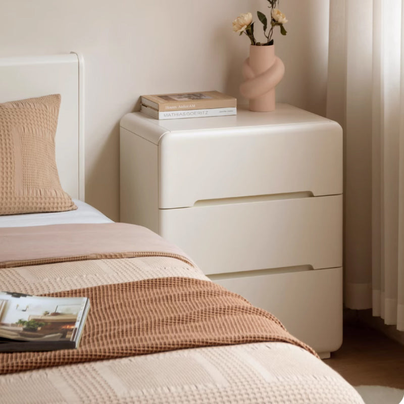 Michelle Rubberwood Multi-Drawer Bedside Storage Cabinet for Home White