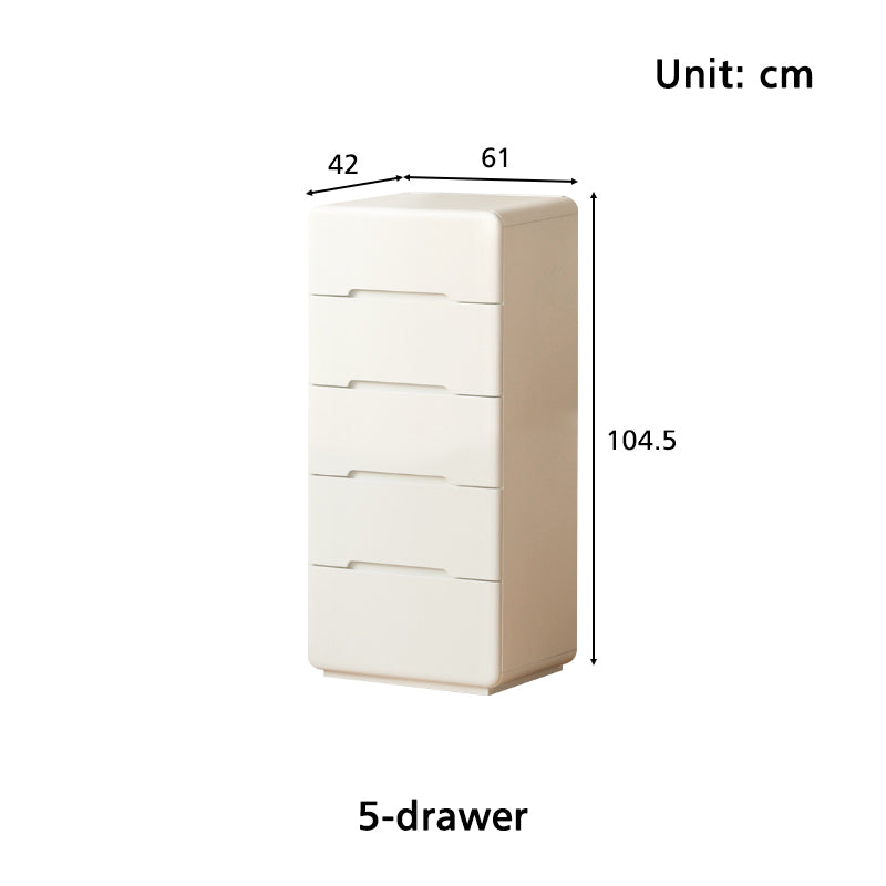 Michelle Rubberwood Multi-Drawer Bedside Storage Cabinet for Home White