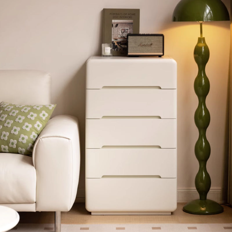 Michelle Rubberwood Multi-Drawer Bedside Storage Cabinet for Home White