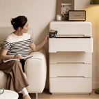 Michelle Rubberwood Multi-Drawer Bedside Storage Cabinet for Home White